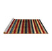 Sideview of Machine Washable Abstract Vermilion Red Rug, wshabs3316