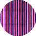 Round Machine Washable Abstract Purple Modern Area Rugs, wshabs3316pur