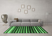 Machine Washable Abstract Emerald Green Modern Area Rugs in a Living Room,, wshabs3316emgrn