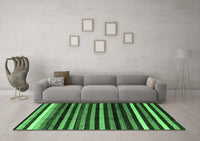 Machine Washable Abstract Emerald Green Modern Rug, wshabs3316emgrn