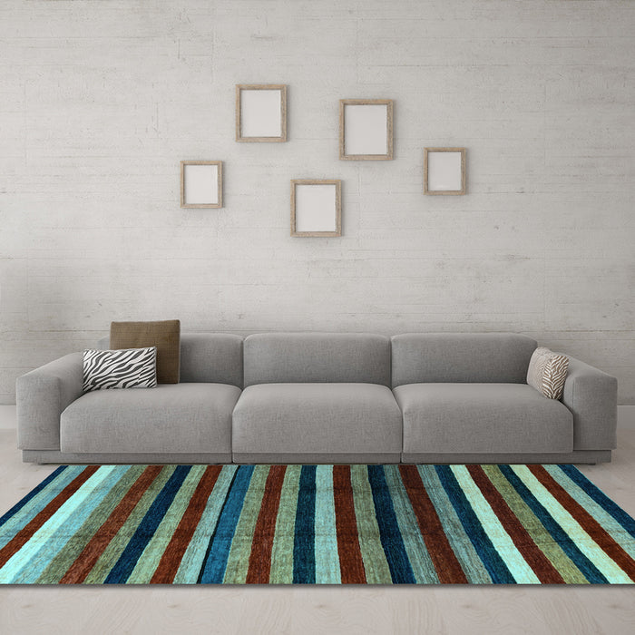 Machine Washable Abstract Light Blue Modern Rug in a Living Room, wshabs3316lblu