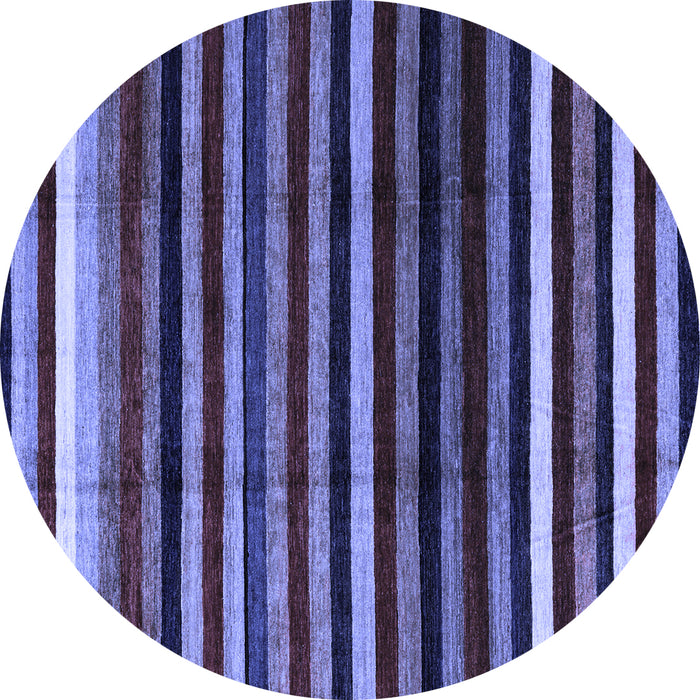 Round Abstract Blue Modern Rug, abs3316blu
