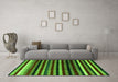 Machine Washable Abstract Green Modern Area Rugs in a Living Room,, wshabs3316grn