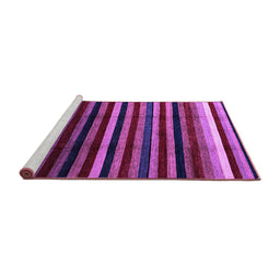 Sideview of Machine Washable Abstract Purple Modern Area Rugs, wshabs3316pur