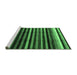 Sideview of Machine Washable Abstract Emerald Green Modern Area Rugs, wshabs3316emgrn