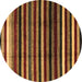 Round Machine Washable Abstract Brown Modern Rug, wshabs3316brn