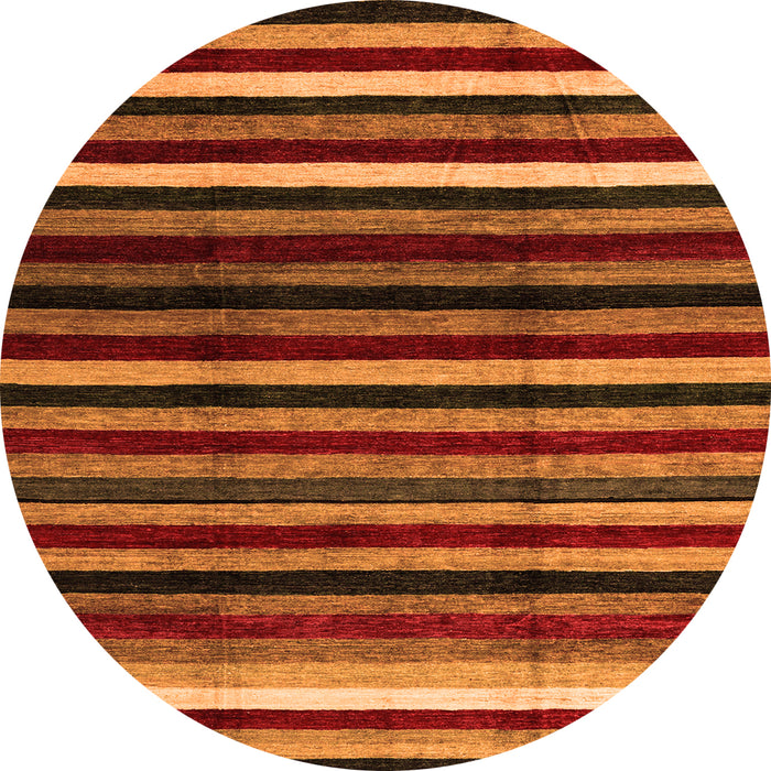 Round Abstract Orange Modern Rug, abs3316org