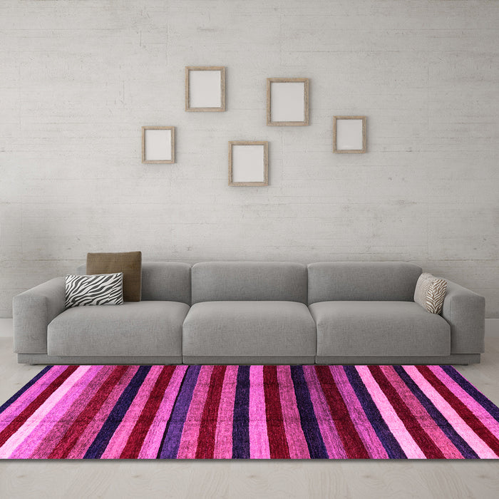 Machine Washable Abstract Pink Modern Rug in a Living Room, wshabs3316pnk