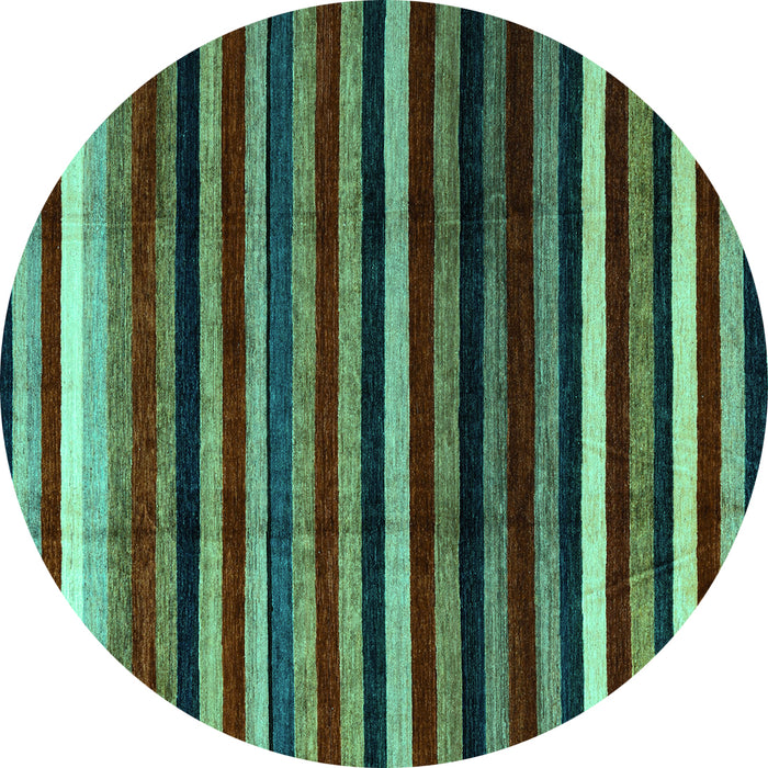 Round Abstract Turquoise Modern Rug, abs3316turq