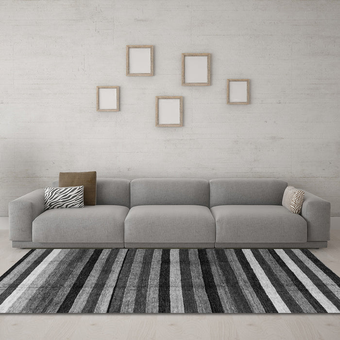 Machine Washable Abstract Gray Modern Rug in a Living Room,, wshabs3316gry