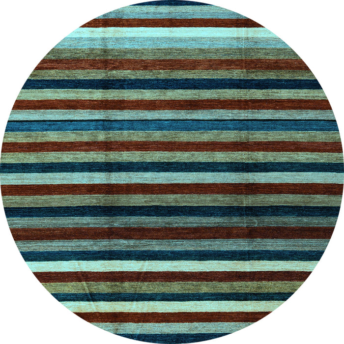 Round Machine Washable Abstract Light Blue Modern Rug, wshabs3316lblu