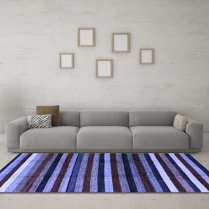 Machine Washable Abstract Blue Modern Rug in a Living Room, wshabs3316blu