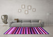 Machine Washable Abstract Purple Modern Area Rugs in a Living Room, wshabs3316pur