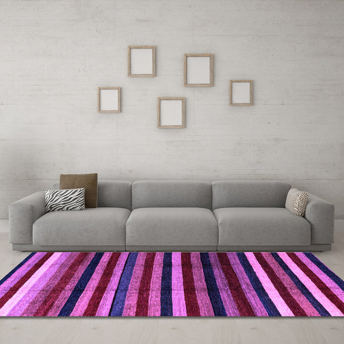 Machine Washable Abstract Purple Modern Area Rugs in a Living Room, wshabs3316pur