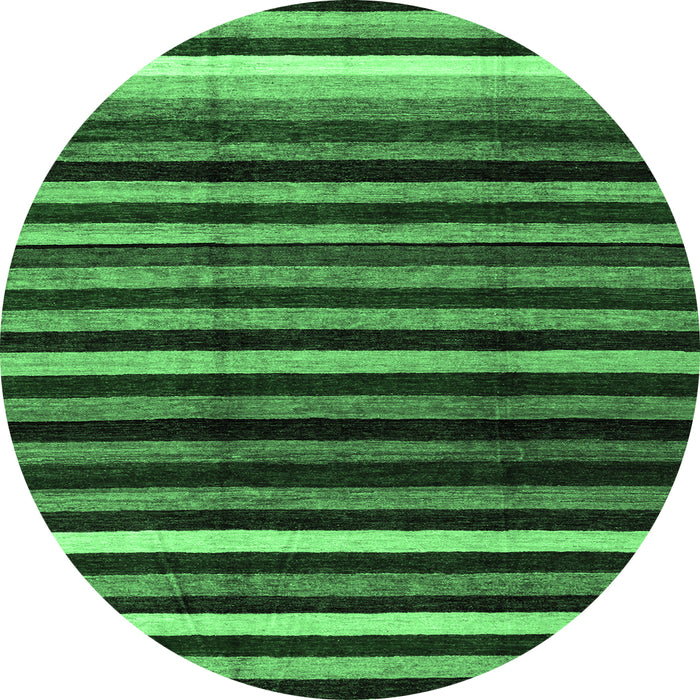 Round Abstract Emerald Green Modern Rug, abs3316emgrn