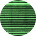 Round Abstract Emerald Green Modern Rug, abs3316emgrn