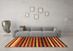 Machine Washable Abstract Orange Modern Area Rugs in a Living Room, wshabs3316org