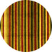 Round Abstract Yellow Modern Rug, abs3316yw