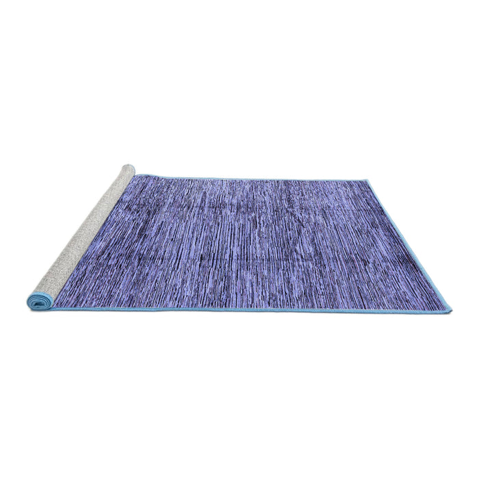 Sideview of Machine Washable Abstract Blue Modern Rug, wshabs3317blu