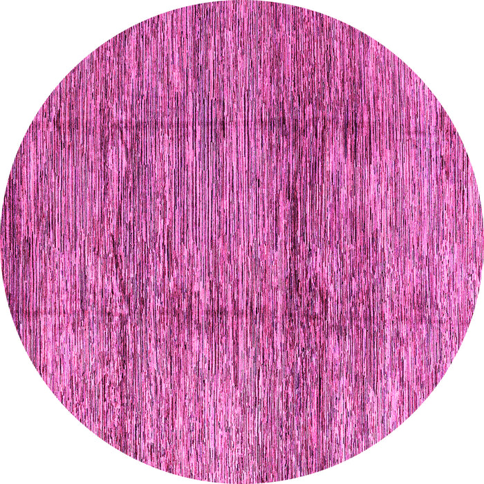 Round Machine Washable Abstract Pink Modern Rug, wshabs3317pnk