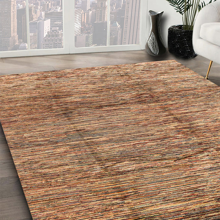 Machine Washable Abstract Brown Red Rug in a Family Room, wshabs3317