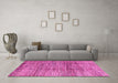 Machine Washable Abstract Pink Modern Rug in a Living Room, wshabs3317pnk