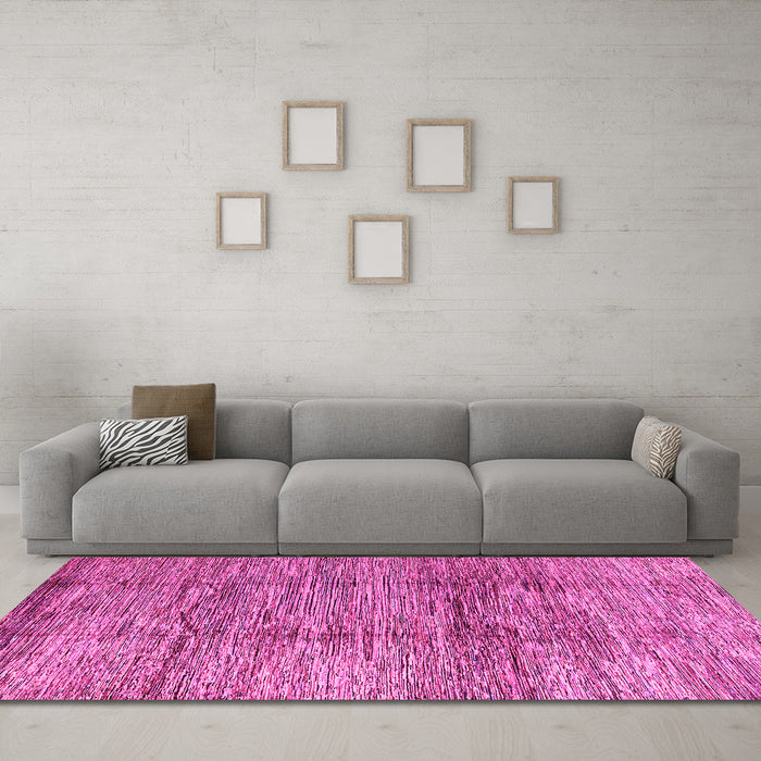Machine Washable Abstract Pink Modern Rug in a Living Room, wshabs3317pnk