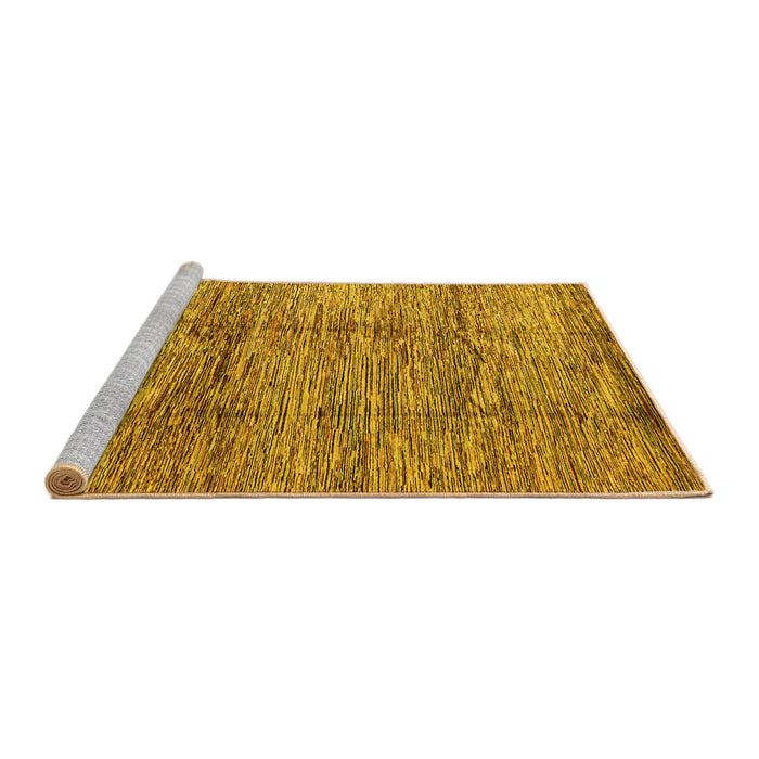 Sideview of Machine Washable Abstract Yellow Modern Rug, wshabs3317yw