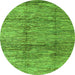 Round Abstract Green Modern Rug, abs3317grn