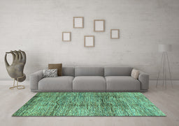 Machine Washable Abstract Turquoise Modern Area Rugs in a Living Room,, wshabs3317turq