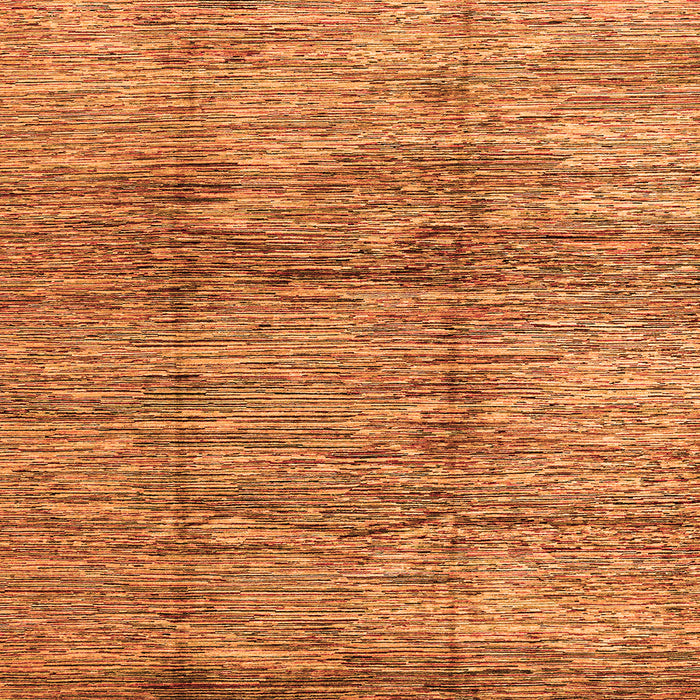 Square Machine Washable Abstract Orange Modern Area Rugs, wshabs3317org