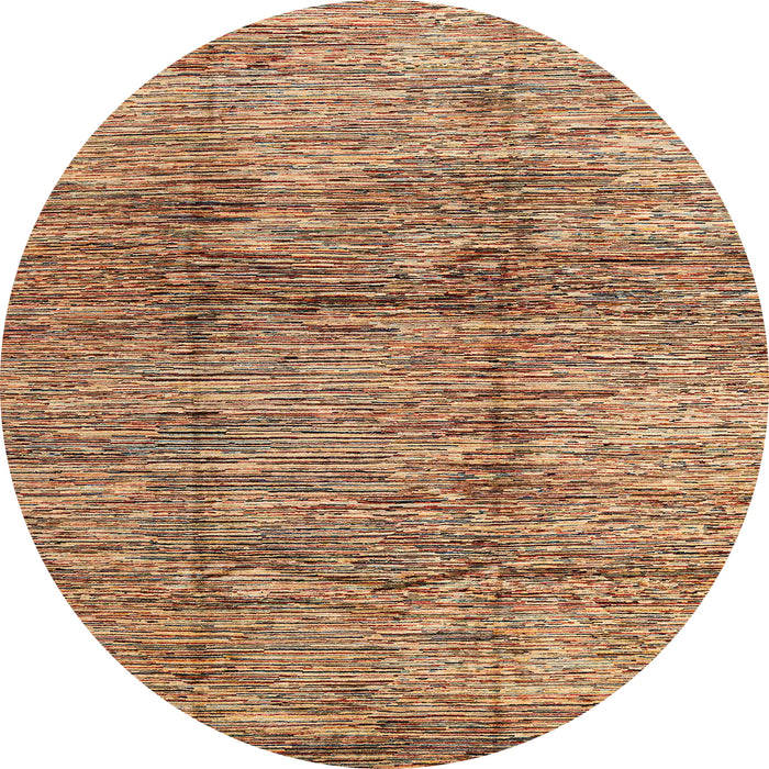 Round Machine Washable Abstract Brown Red Rug, wshabs3317