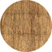 Round Abstract Brown Modern Rug, abs3317brn