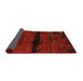 Sideview of Abstract Saffron Red Modern Rug, abs3318