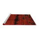 Sideview of Machine Washable Abstract Saffron Red Rug, wshabs3318