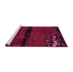Sideview of Machine Washable Abstract Pink Modern Rug, wshabs3318pnk