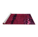 Sideview of Machine Washable Abstract Pink Modern Rug, wshabs3318pnk