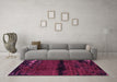 Machine Washable Abstract Purple Modern Area Rugs in a Living Room, wshabs3318pur