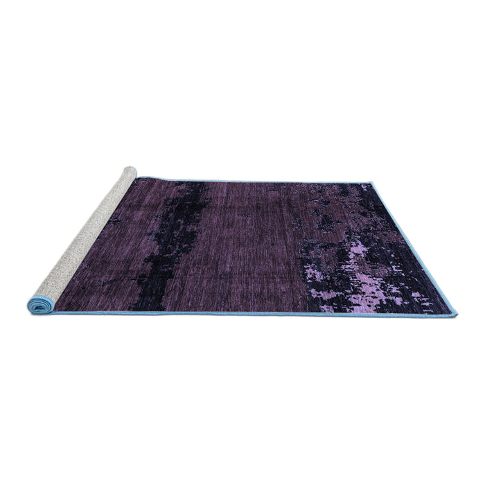 Sideview of Machine Washable Abstract Blue Modern Rug, wshabs3318blu