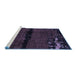 Sideview of Machine Washable Abstract Blue Modern Rug, wshabs3318blu