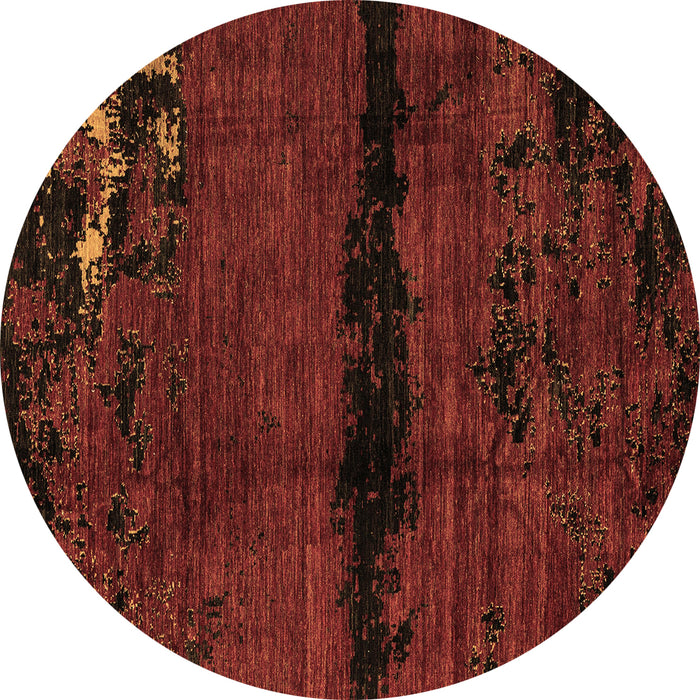 Round Abstract Brown Modern Rug, abs3318brn