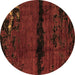 Round Abstract Brown Modern Rug, abs3318brn