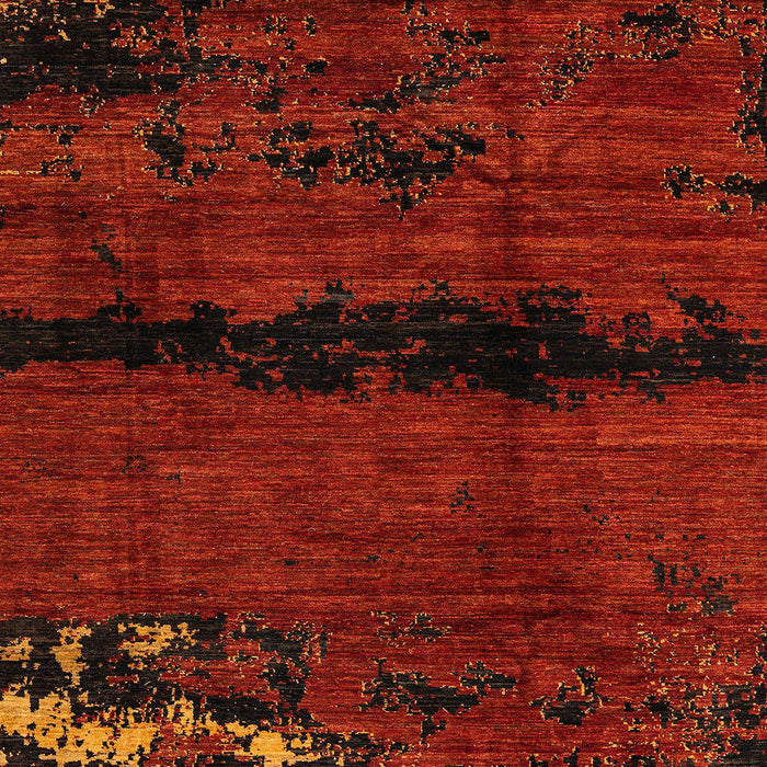 Abstract Saffron Red Modern Rug, abs3318