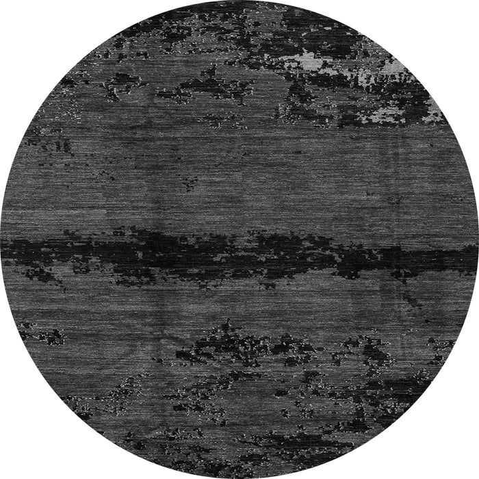 Round Machine Washable Abstract Gray Modern Rug, wshabs3318gry