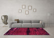 Machine Washable Abstract Pink Modern Rug in a Living Room, wshabs3318pnk