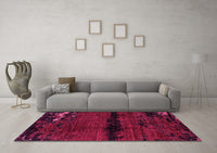 Machine Washable Abstract Pink Modern Rug, wshabs3318pnk