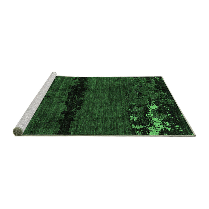 Sideview of Machine Washable Abstract Emerald Green Modern Area Rugs, wshabs3318emgrn