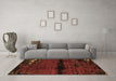 Machine Washable Abstract Brown Modern Rug in a Living Room,, wshabs3318brn