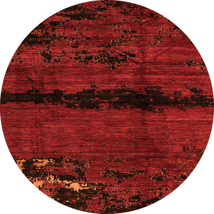 Round Abstract Orange Modern Rug, abs3318org