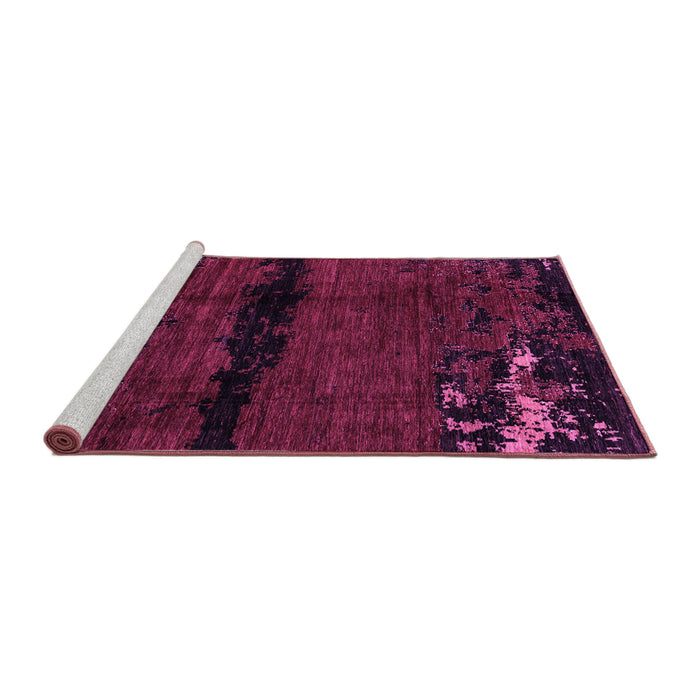 Sideview of Machine Washable Abstract Purple Modern Area Rugs, wshabs3318pur